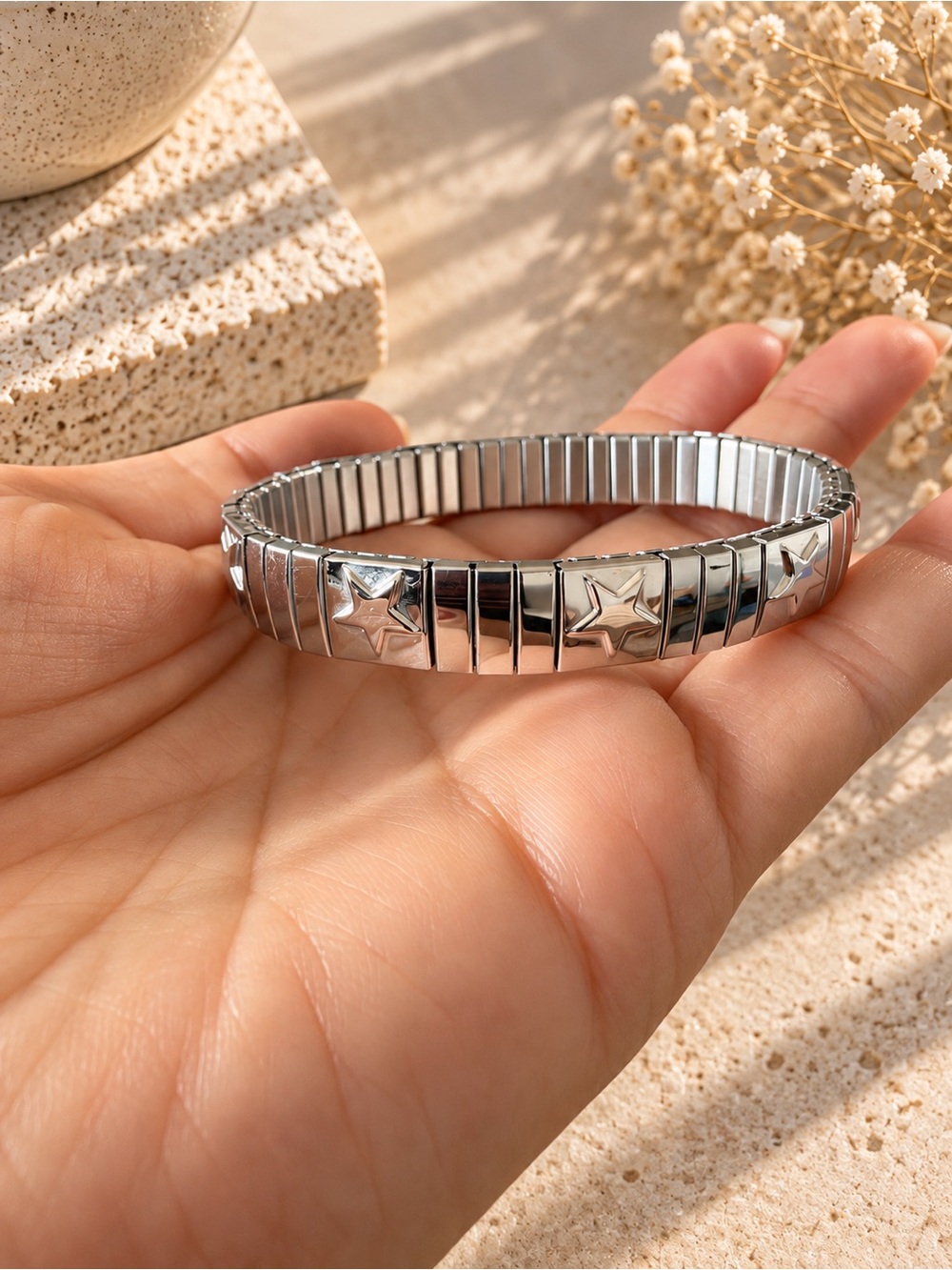 Silver Star Stretch Bracelet